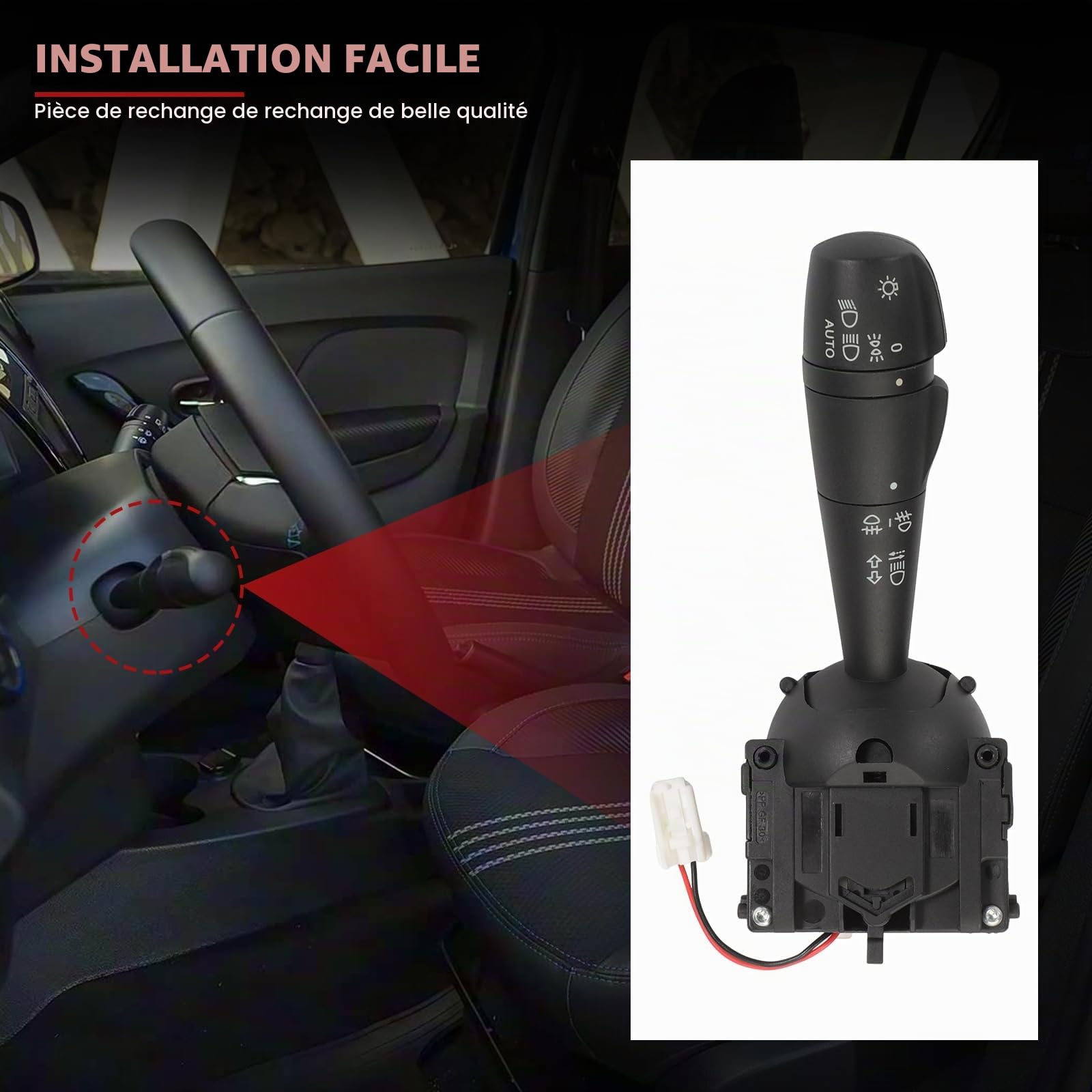 Commodo pour Clio 4 Twingo Trafic 3 Captur 1, 8201167992 Interrupteur Colonne Direction Phare Pour Clio IV Captur I Twingo III Trafic III Commutateur 255675887R 255405718R Commande Clignotant Phares