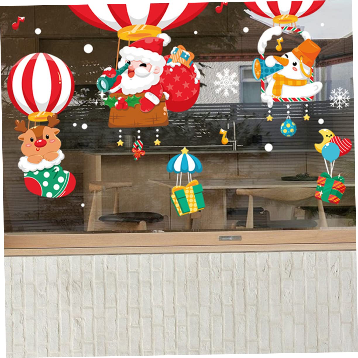 IMIKEYA 6 Pièces autocollant fenêtre bonhomme de neige s'accroche fenêtre de noël s'accroche christmas decoration noel stickers mural fond d'écran de noël décalcomanies murales de Noël PVC
