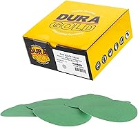 Vista 20 de Dura-Gold Discos de lija PSA de película verde de 5 pulgadas, grano 180 (caja de 50), discos de papel de lija autoadhesivos con parte trasera