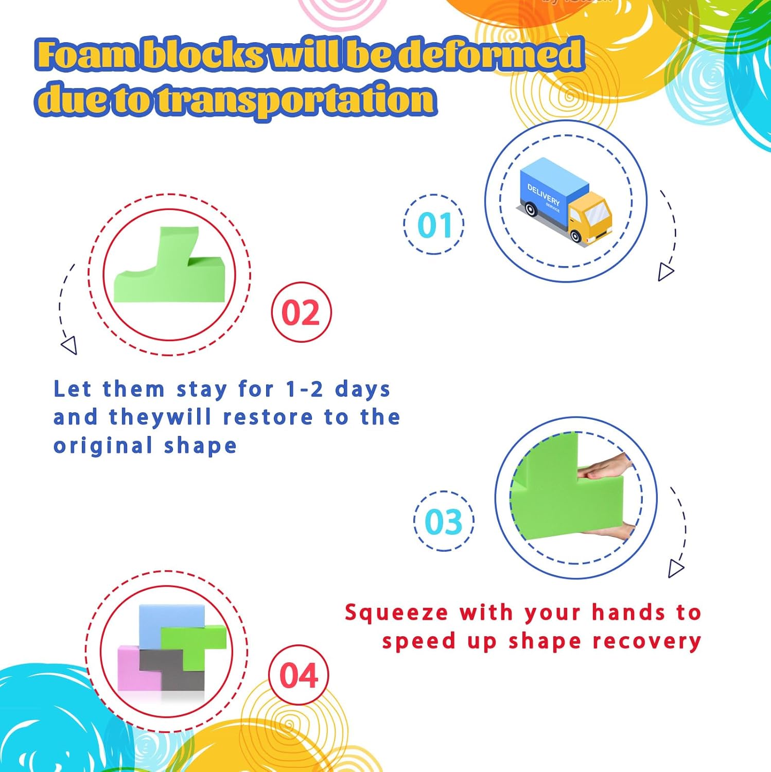 Geometric Shaped Foam Pit Cubes – Soft Foam Building Blocks for Kids, Colorful Stacking Toys, Safe Durable Indoor/Outdoor Play, Classic Geometric-shaped Design for Early Childhood Development