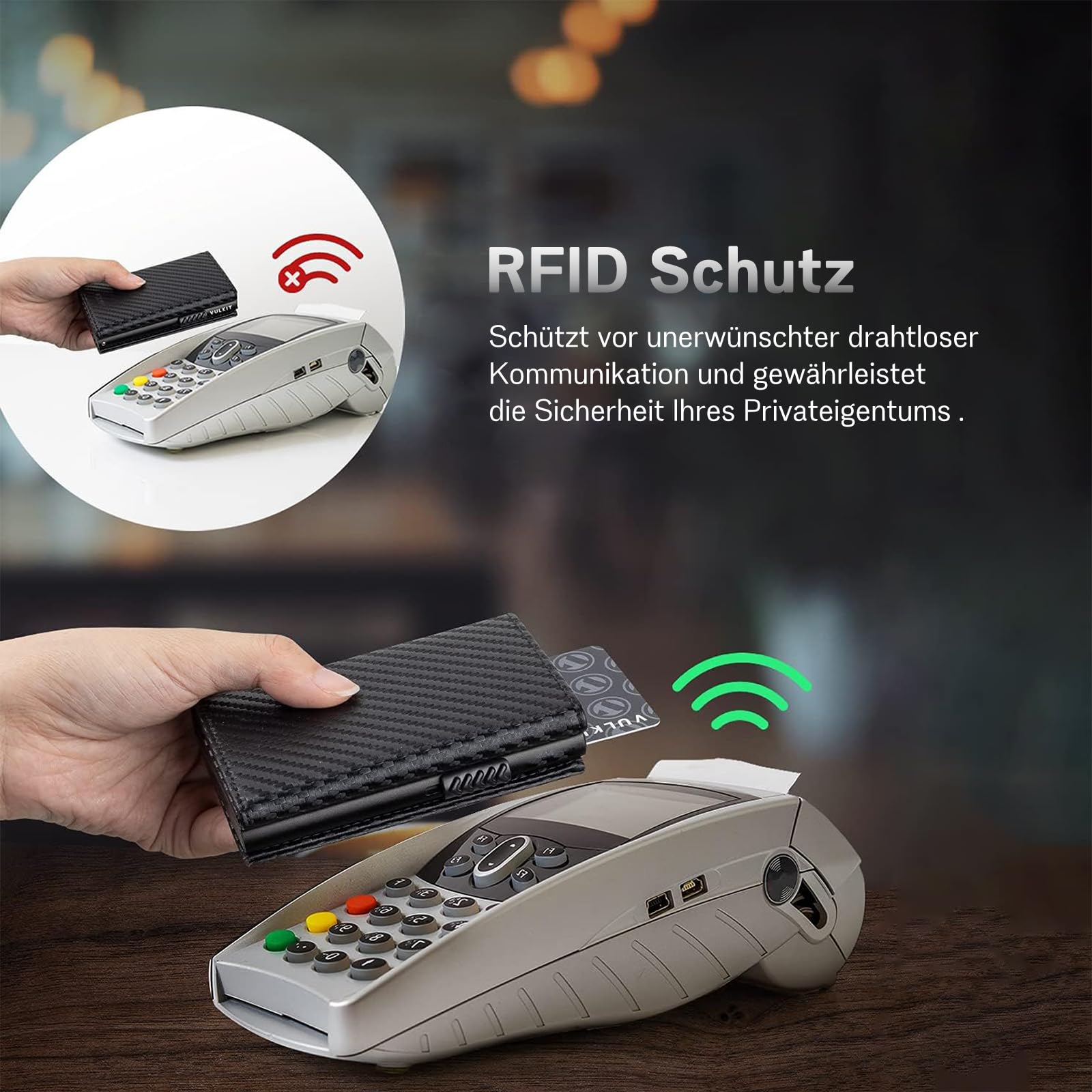 skórzany portfel męski Slim z kieszenią na monety etui na karty mały/mini z ochroną RFID etui na karty portfel czarny węglowy inteligentny portfel męski
