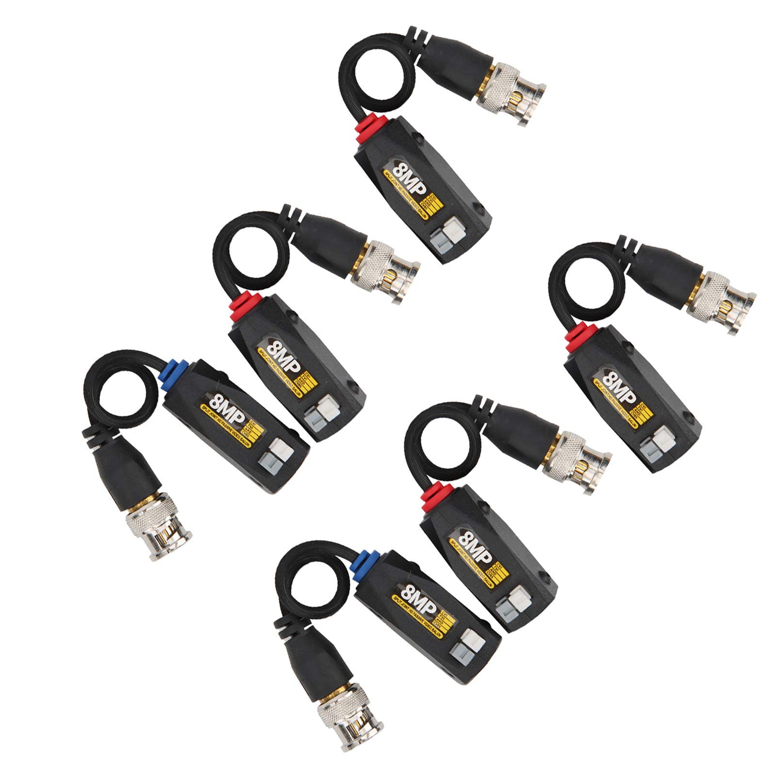 Respicefinem Efficient 12×12×9 6Pcs Video Power Balun 8Mp Anti Thunder Transmitter for Cvi Tvi Ahd Cvbs Transceiver