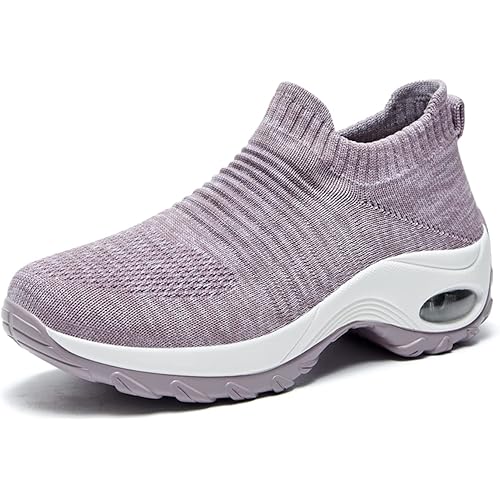 Women's Walking Shoes Sock Sneakers - Mesh Slip On Air Cushion Lady Girls Modern Jazz Dance Easy Shoes Platform Loafers