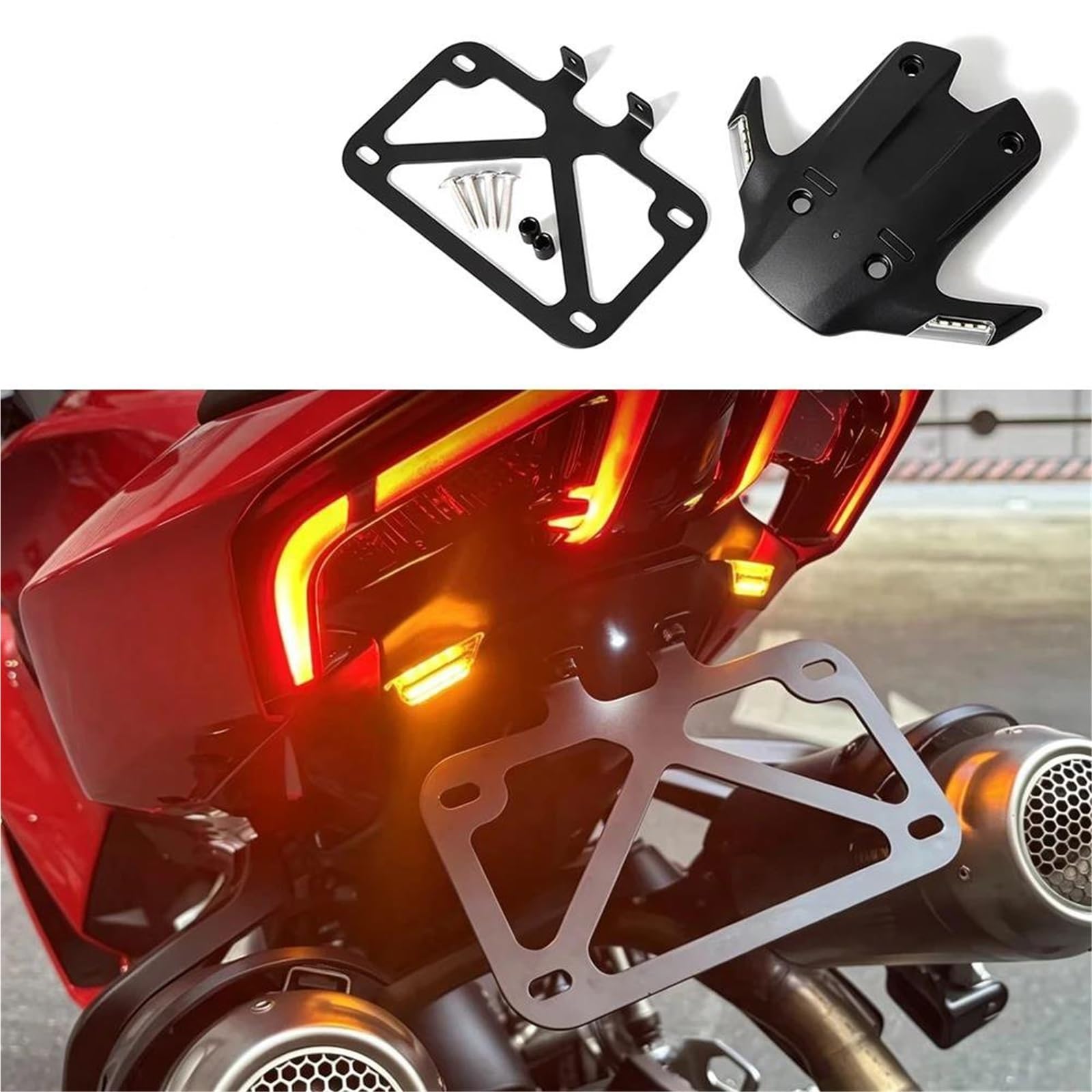Portatarga Moto Per Ducati Per Panigale V2 V4 Telaio Porta Targa Moto Con Luce LED