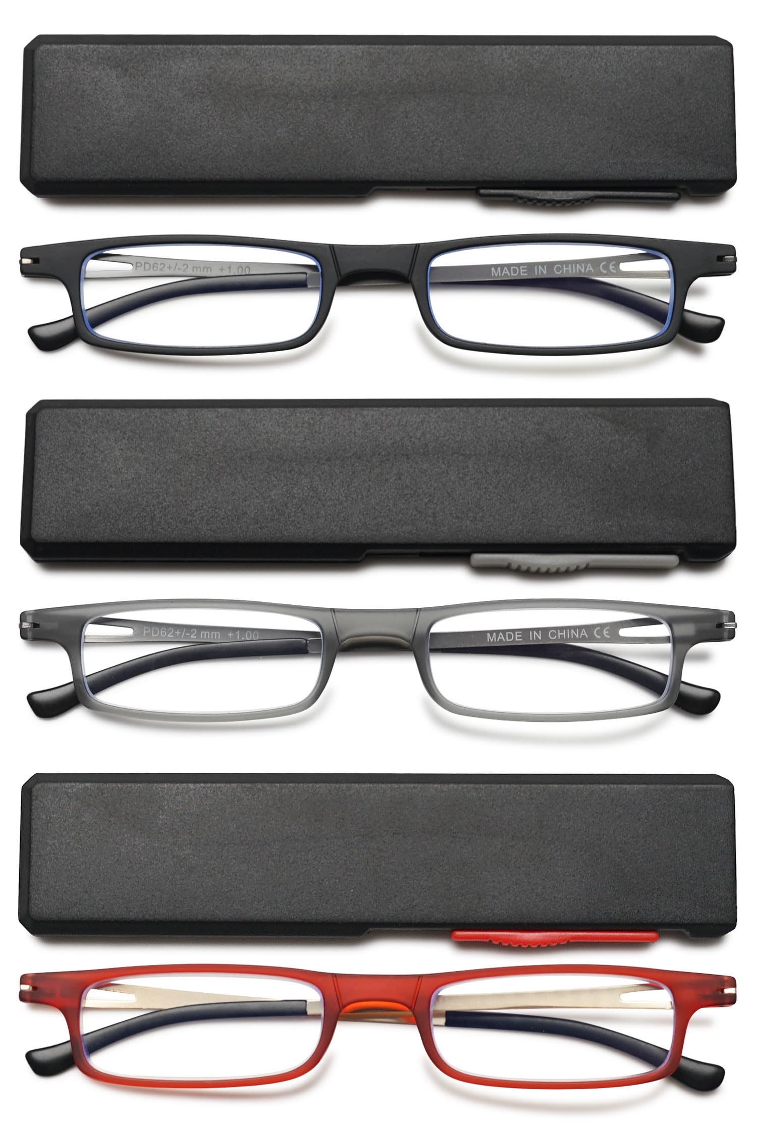 VEVESMUNDO Metallo Occhiali da Lettura Anti Luce Blu Tascabili Leggeri Occhiali da Vista con Custodia
