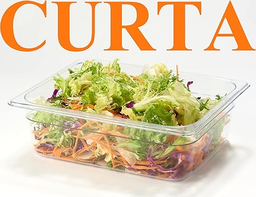 Miniatura 7 de CURTA Paquete de 6 sartenes de alimentos NSF, tamaño medio de 4 pulgadas de profundidad, plástico de policarbonato comercial transparente apto para