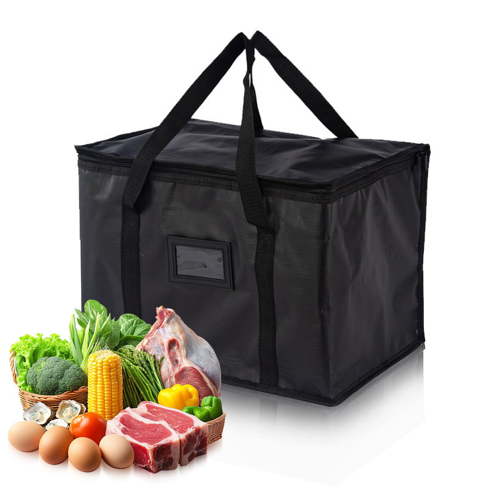 Cooler Bag Box, 70L Insulated Cooler Bag Box, Large Insulated Picnic Lunch Bag Soft Coolers Thermal Food Delivery Bag Reusable Insulation Shopping Bag for Beach Camping Work Trip(Black)