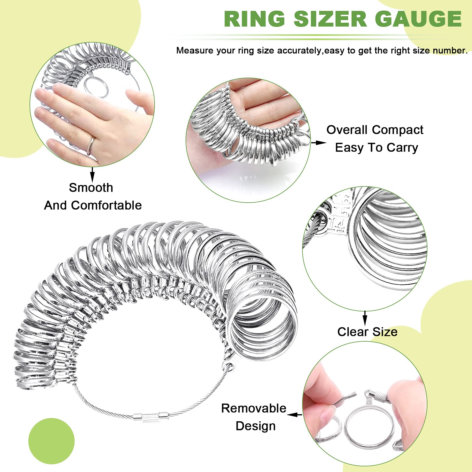 Keadic Lot 9 Outils Mesure et Ajustage Bague, Mandrin Métal et Bois, Marteau Caoutchouc, Jauge Taille Bague, Kit Complet pour Fabrication Bijoux DIY