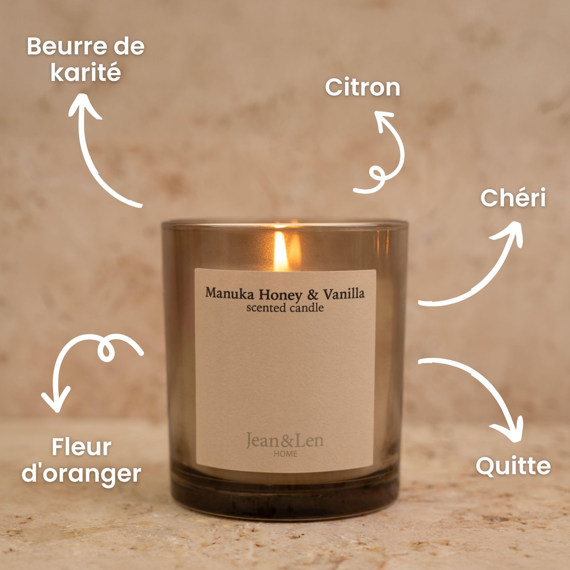 Jean & Len Bougie Miel de Manuka & Vanille 195 g