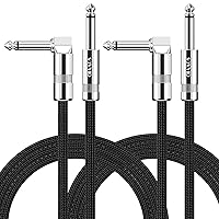 Vista 24 de Cable de Guitarra de 6 Pies Cable de Instrumento para Guitarra Eléctrica y Bajo, Teclado - Cable AMP de Ángulo Recto de 1/4 Pulgada, Negro