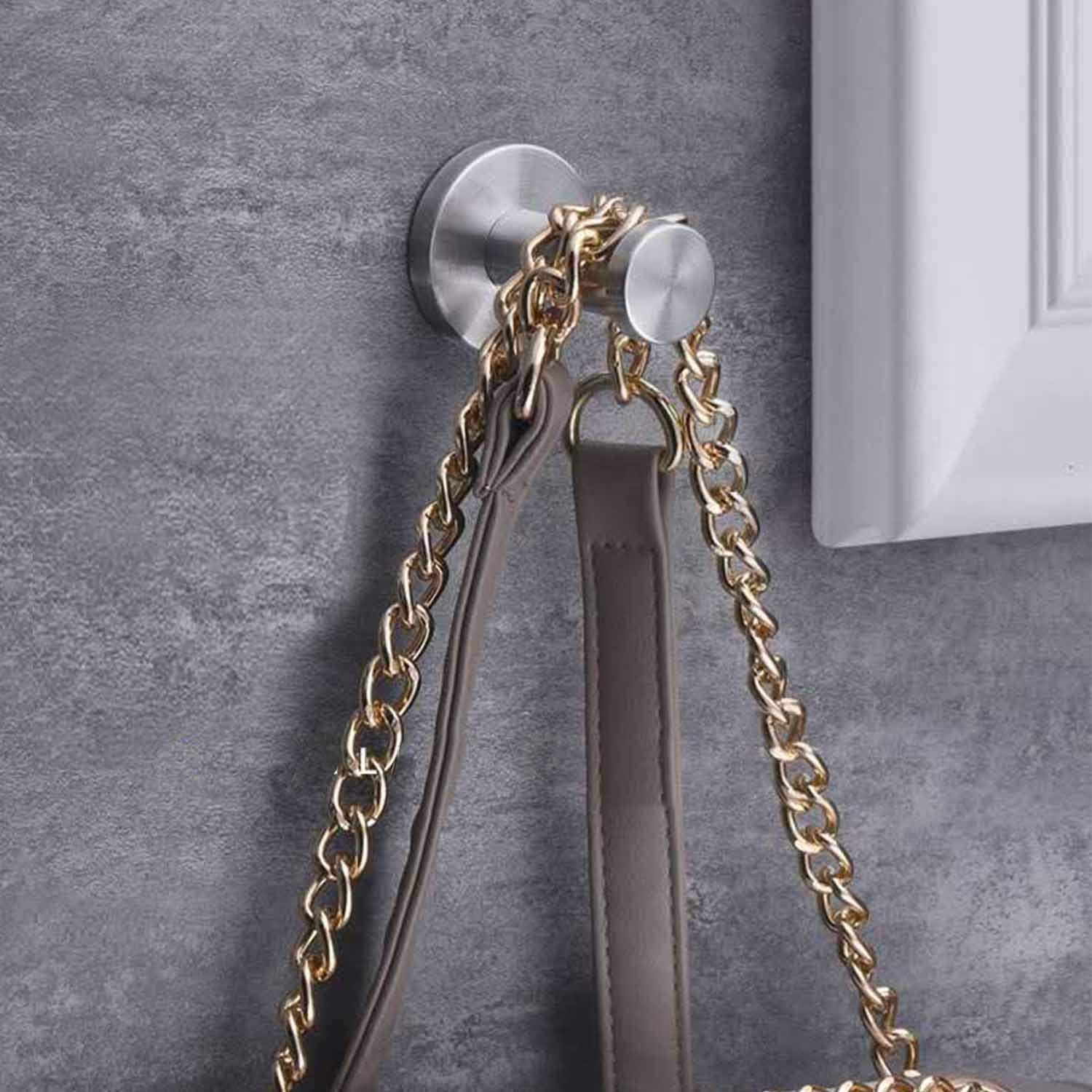4 Piezas Ganchos de Pared Redondos Plata, Gancho de Pared de Acero Inoxidable de 53 mm Adecuado para Instalar en la Cocina, el Baño y el Dormitorio Principal para Colgar Objetos