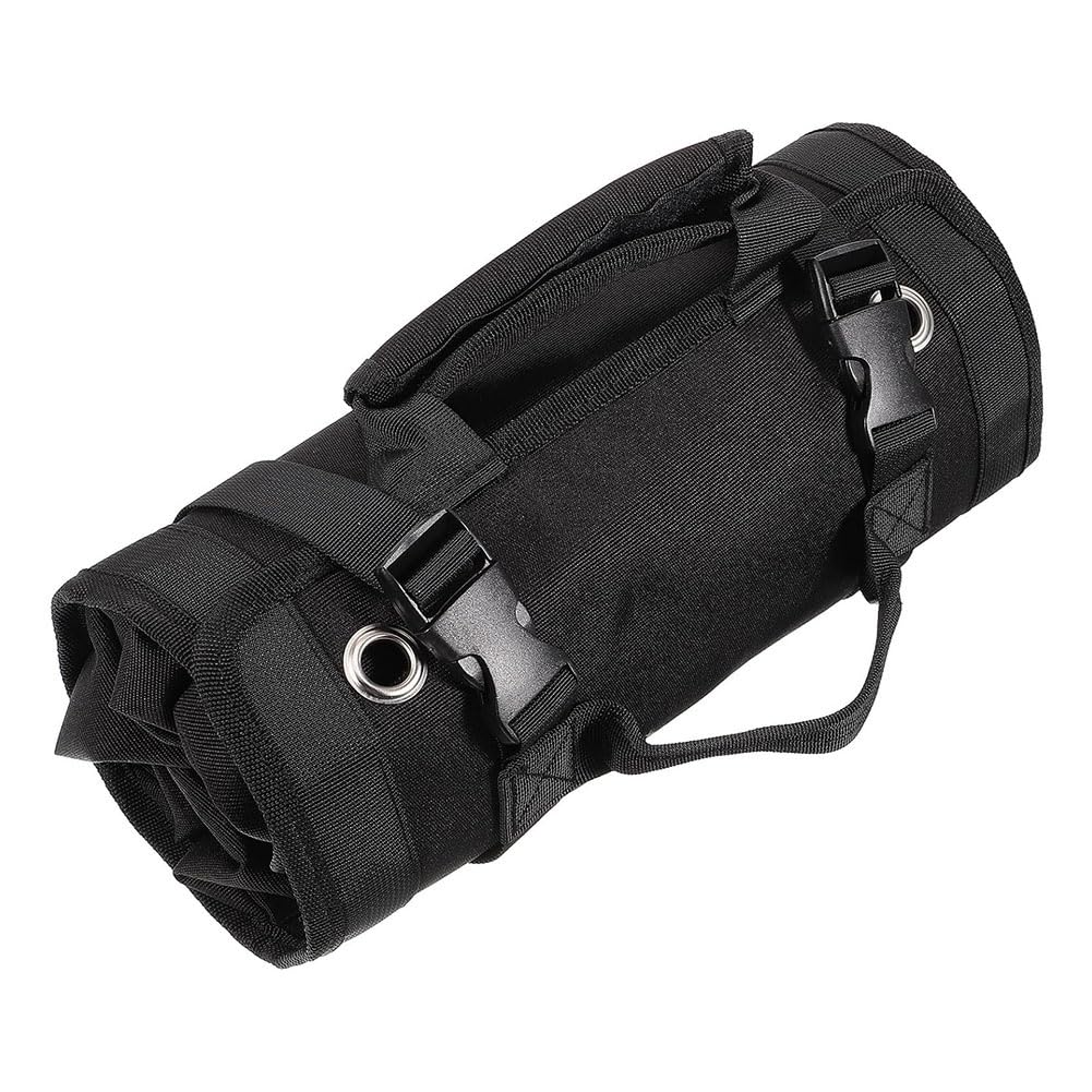 UDSKNV[KSL Hanging Strap& Handle Electrician Tool Roll Pouch Wrench Organizer Bag Storage Bag for Portable Hardware
