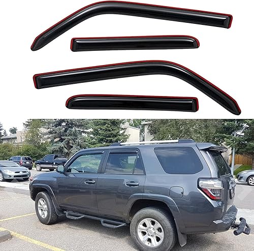 Deflectores de viento y viseras de ventana lateral, 4 piezas en canal, protectores de lluvia de acrílico reforzado, deflector de viento de lluvia,