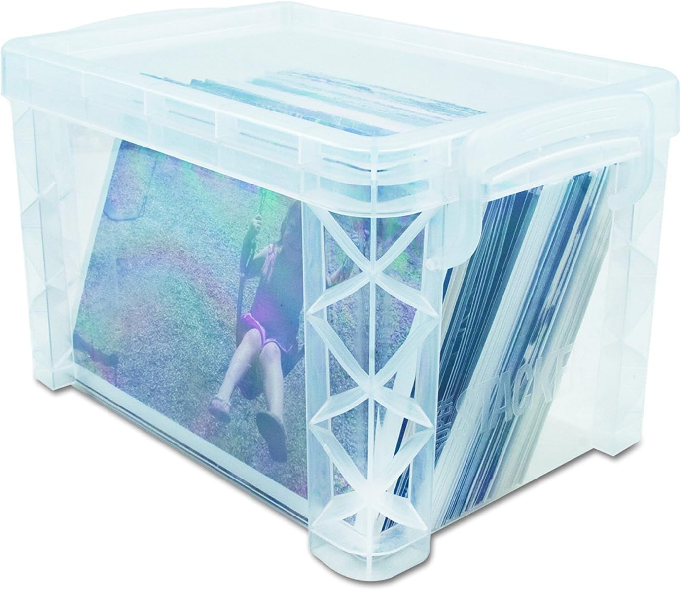 Advantus 40307 Super Stacker 3" x 5" Index Card Box, Clear, 3 Boxes (40307)