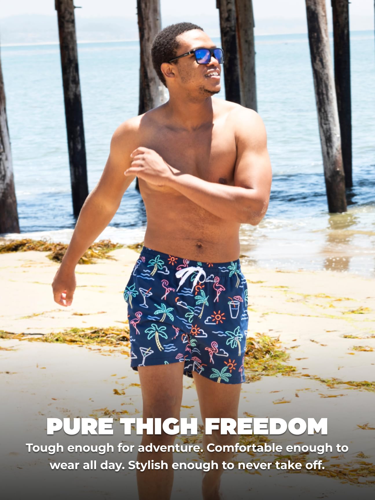 Chubbies Gefütterte Herren-Badehose, 14 cm, Badeshorts und Herren-Shorts mit elastischem Bund, Boxershort-Futter, LSF 50+