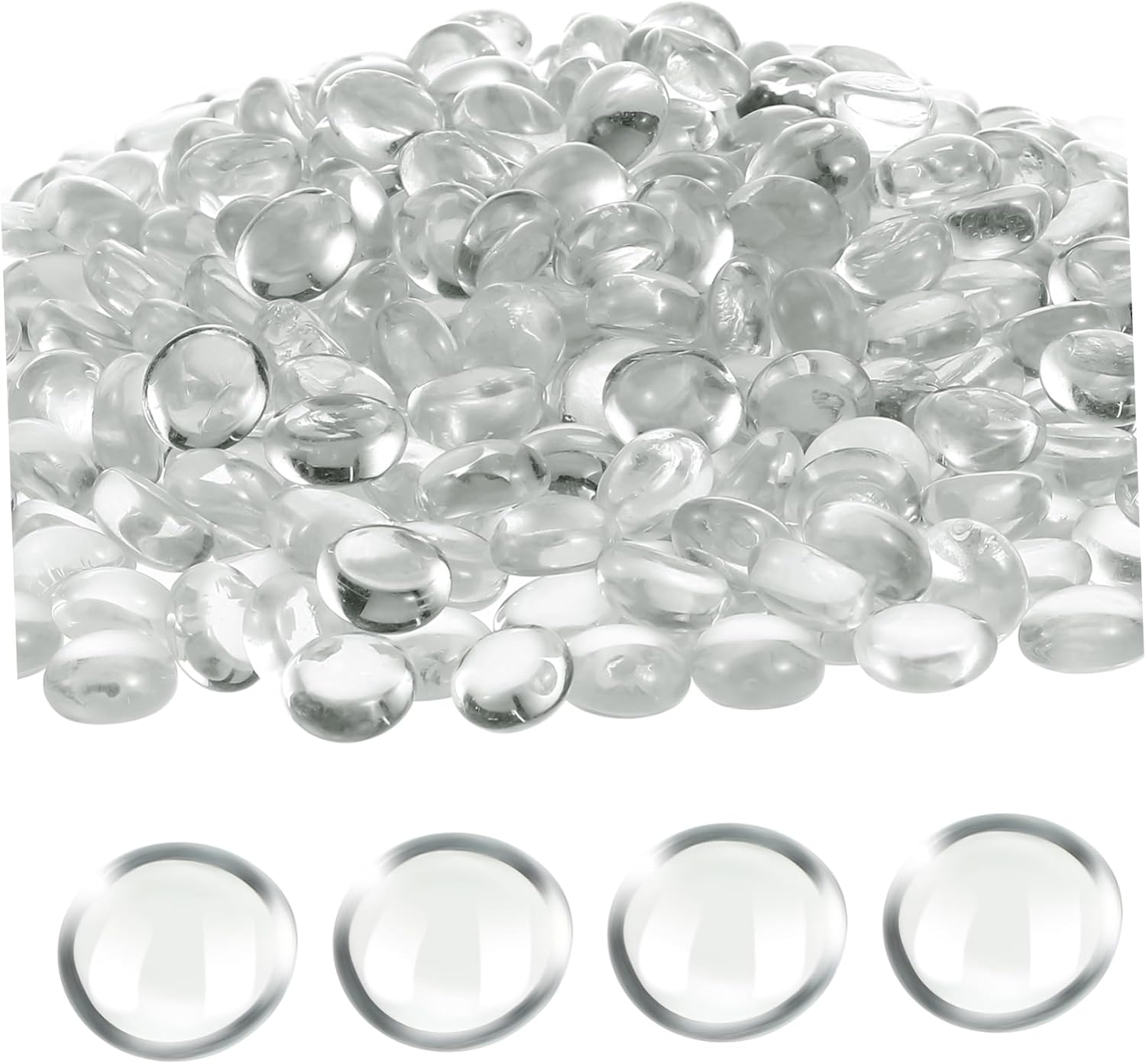 Happyyami Bulk Marbles Glass Beads for Vases Flat Glass Marbles for Vase Decor Garden Centerpiece