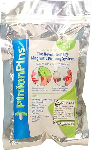 Miniatura 5 de PinionPins - Clips magnéticos transparentes para edredón con llave magnética para una fácil extracción. Paquete de 16 cierres de edredón que son de