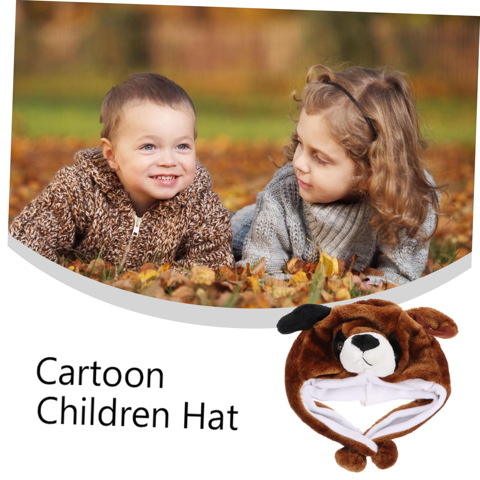 Hohopeti Children's Plush Hat Cartoon Animal Head Wrap Boys and Girls Winter Hat for Boys and Girls