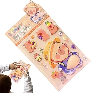 3Dステッカー、かわいい漫画のお腹ステッカー、愛らしい動物の形のお腹シール、アルバム、電話ケース、ウォーターボトルの装飾、DIYスシールデコレーション、子供と大人に適しています。