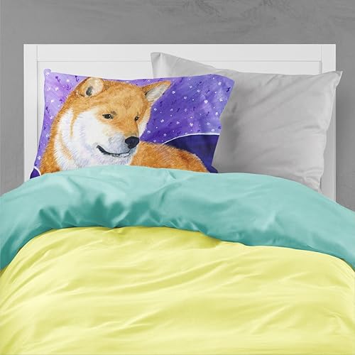 Miniatura 2 de Caroline's Treasures SS8417PILLOWCASE Shiba Inu - Funda de almohada de tela estándar, ligera, súper suave, fácil de cuidar, decorativa, funda de
