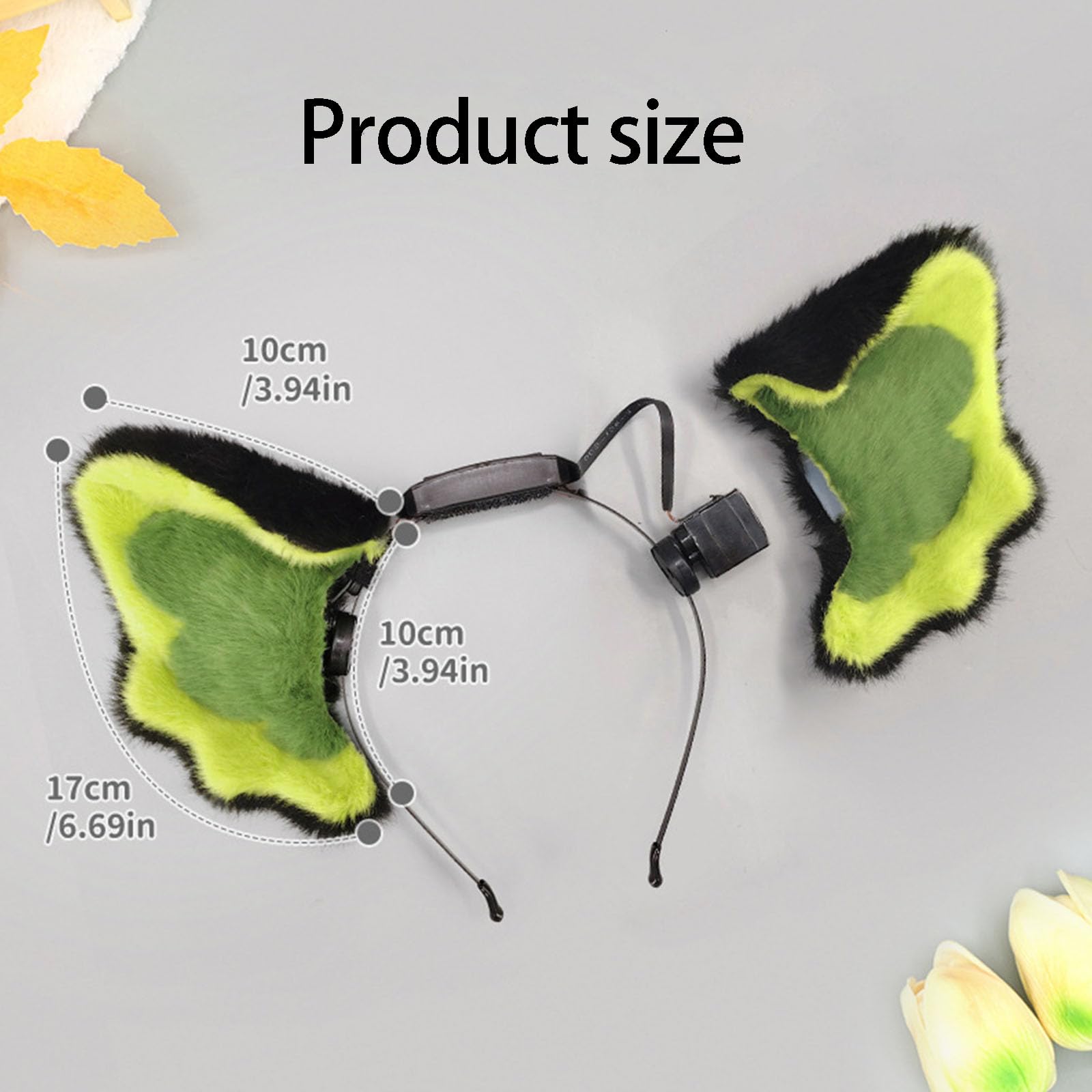 Diadema de orejas de gatito para niñas, orejas dinámicas para cosplay, disfraces, máscaras, Halloween, cosplay, fiesta, orejas de movimiento interactivo