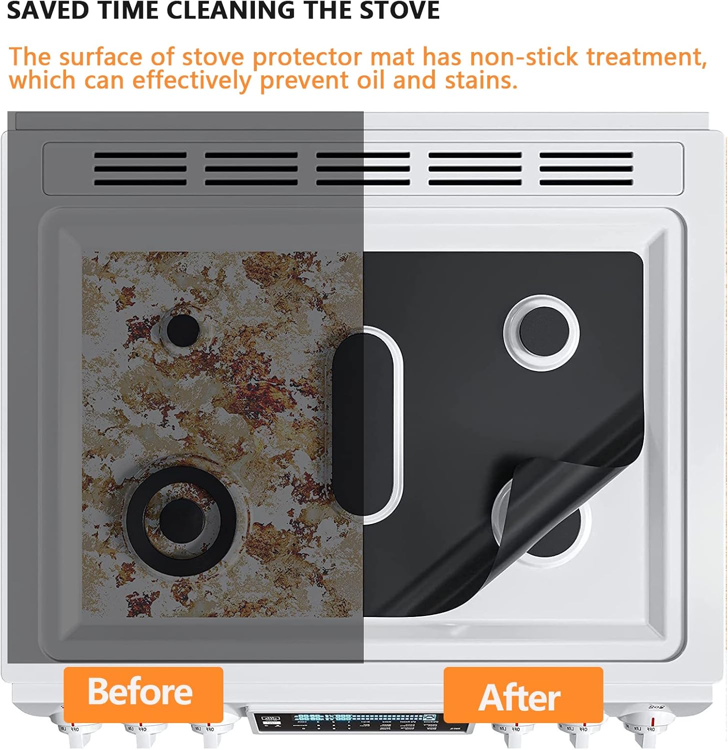 DAORDAER Silicone Stove Covers for Gas Burners, Stove Top Cover Easier to Cut Clean Reusable Stove Protector Liners Non Stick Washable Liner Gas Stove Burner Covers Fits Most Gas Range,27x16.7in : Appliances