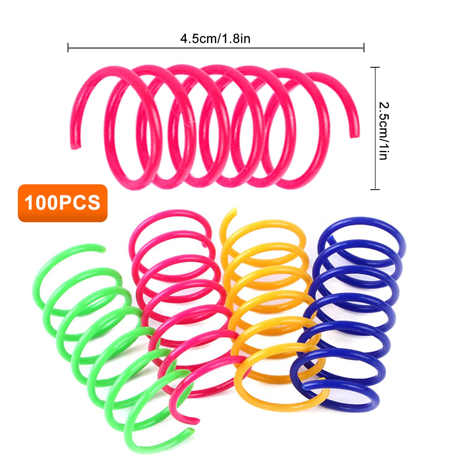 DGUSO 42Pcs Ressort Jouet Chat Jouets à Ressort Colorés Pour Chat Spirale En Plastique Coloré Pour Chats Jouet à Ressort Pour Chat Jouets Pour Chat à Ressorts Enroulés Colorés (Couleur Aléatoire