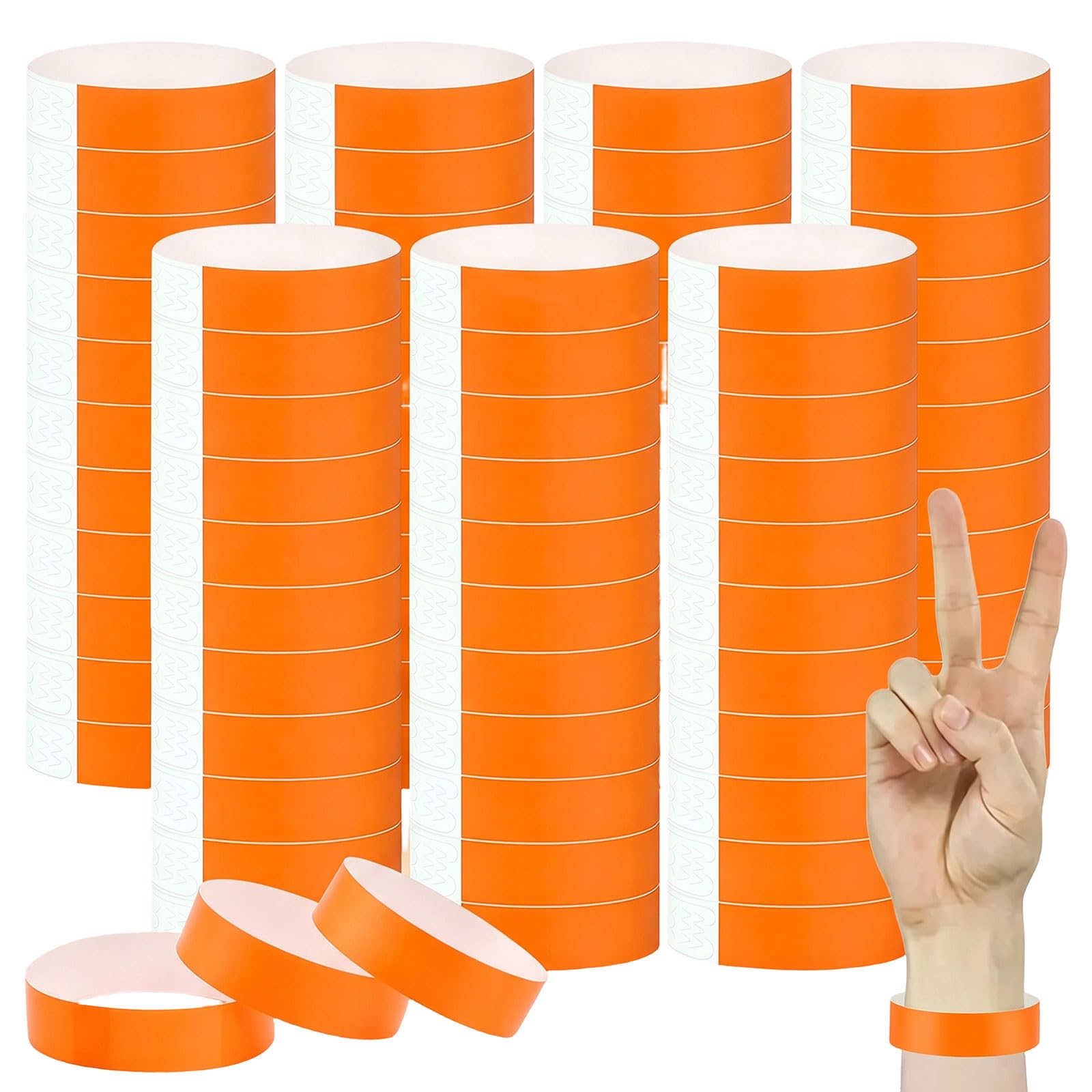 1000 PCS Wristbands for Events, Waterproof Paper Event Wrist Bands, Entrance Wristbands for Parties, Music Festivals, Concerts, Clubs and Competitions (Orange)