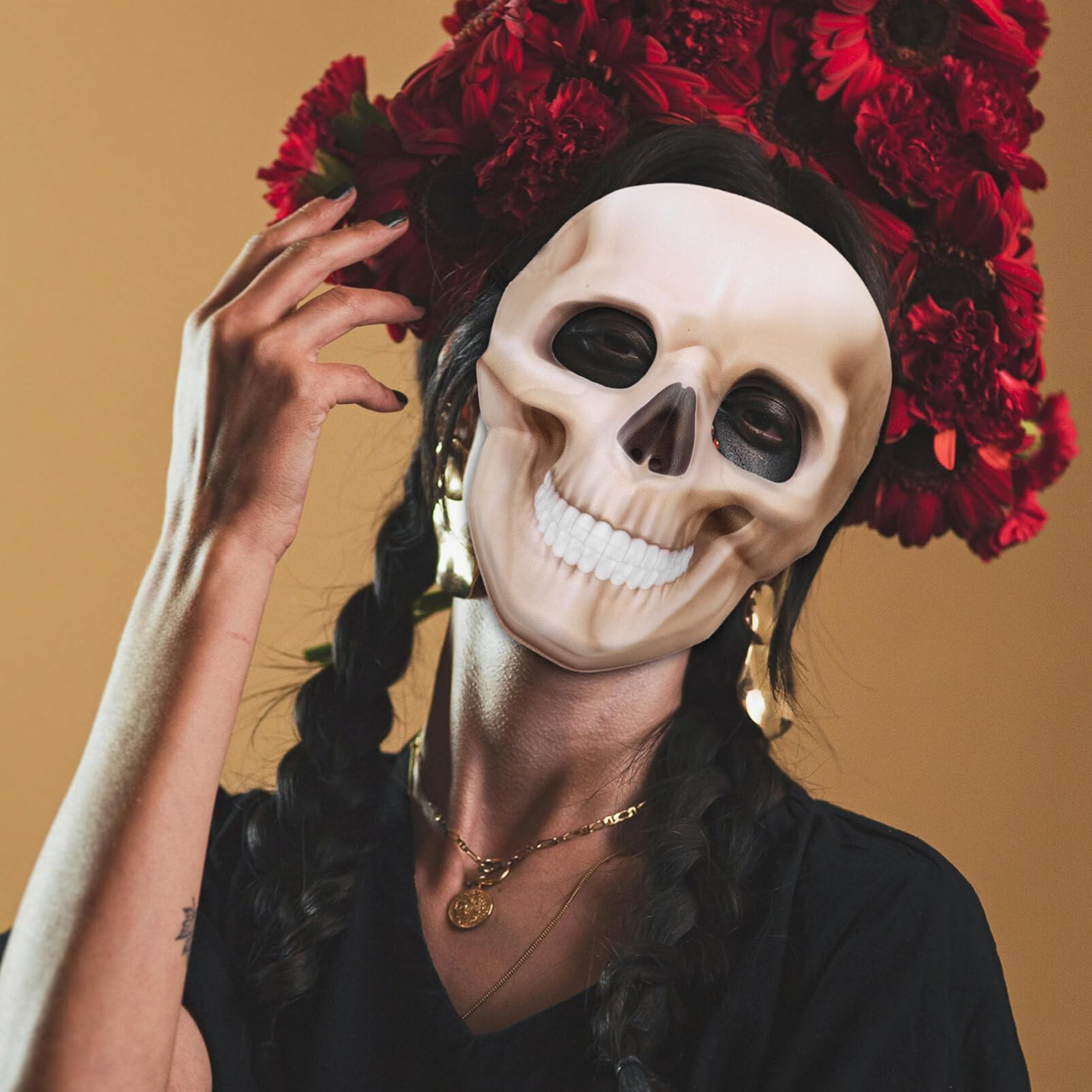 ARTIBETTER Halloween Skull Mask, Decorative Skull Mask, Scary Skull Mask, Cosplay Prop Party Supply, Day Of The Dead Party Mask, Halloween Party Favor, Scary Masks for Adults Costume Party