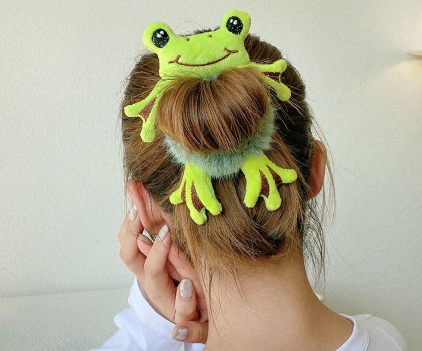 Green Frog Design Hair Scrunchies Frog Hair Scrunchie - Etsy main image 2