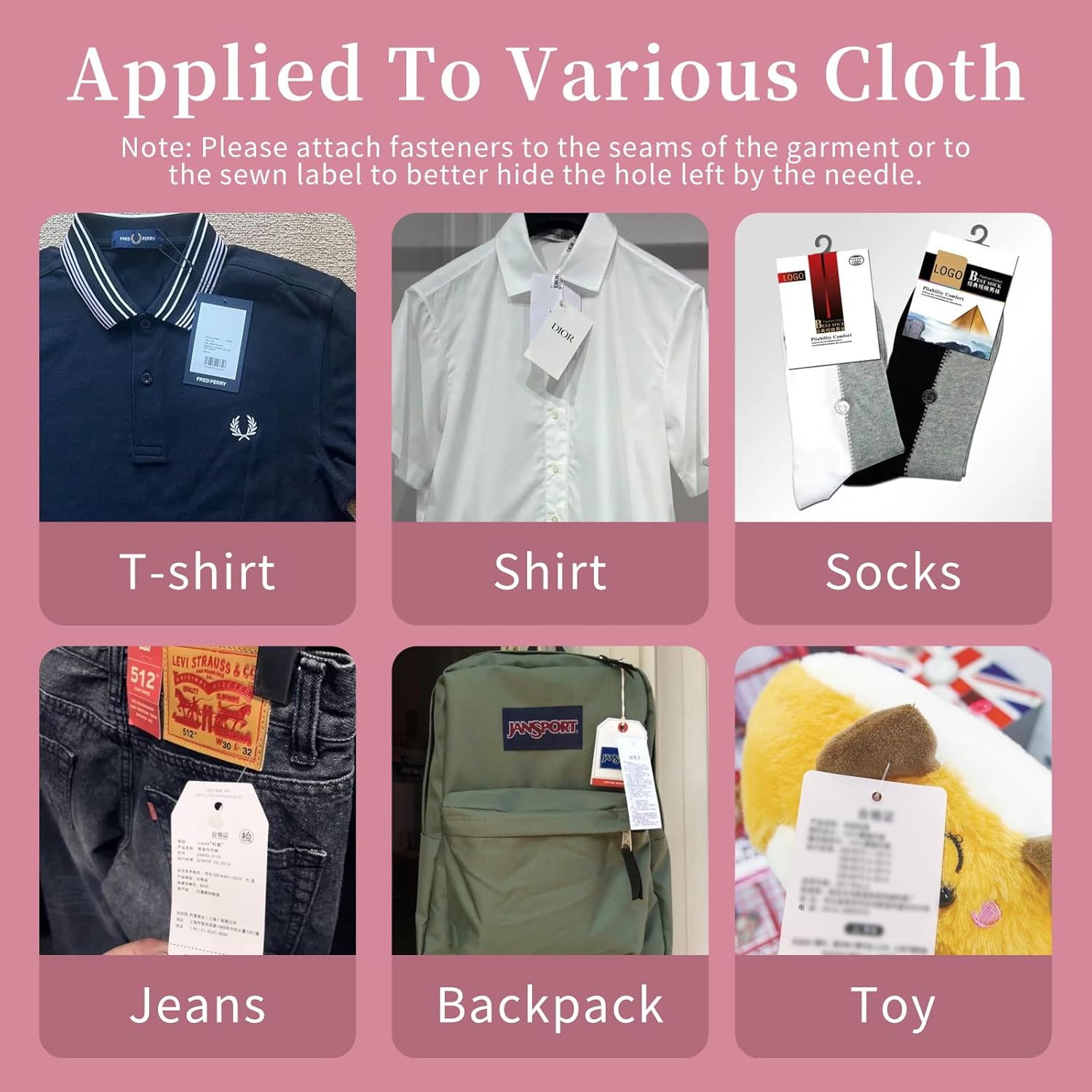 Handheld Stitch Gun for Clothes & Fabrics - Quick Clothing Fixer, Micro Tagging Attacher Gun with 6 Needles + 1000 Black & 1000 White Fasteners - All-in-One Portable Sewing Kit - Image 6