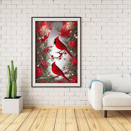 Miniatura 3 de JFYHAB Kits de pintura de diamantes 5D para adultos, kit cardenal norteamericano de perforación completa, pintura de diamantes de imitación, taladro