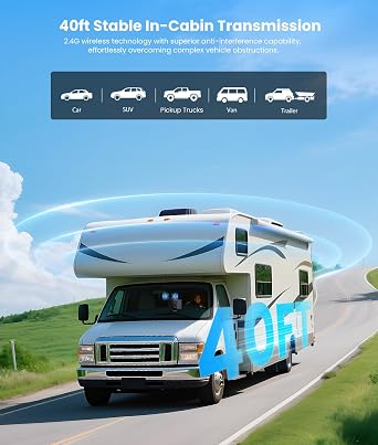 AUTO-VOX Solar Wireless Backup Camera:3 Mins DIY Installation & Upgraded 5 HD 1080P Anti-Glare Monitor, Reliable Signal for a Clear View, IP69K Waterproof Back up Camera for Car, Van, SUV, Truck