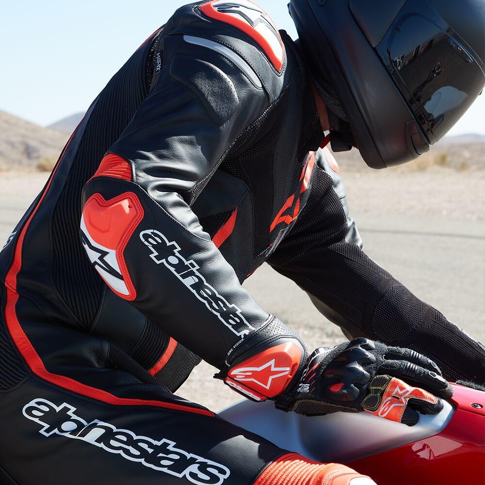 Alpinestars Celer V3 Guantes Cortos de Moto de Cuero, Guantes Deportivos, Talla M | Insertos elásticos