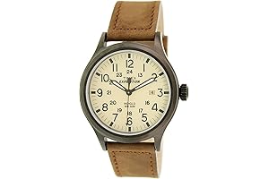 Timex Scout: T49963 Brown Leather Analog Quartz Dress Watch