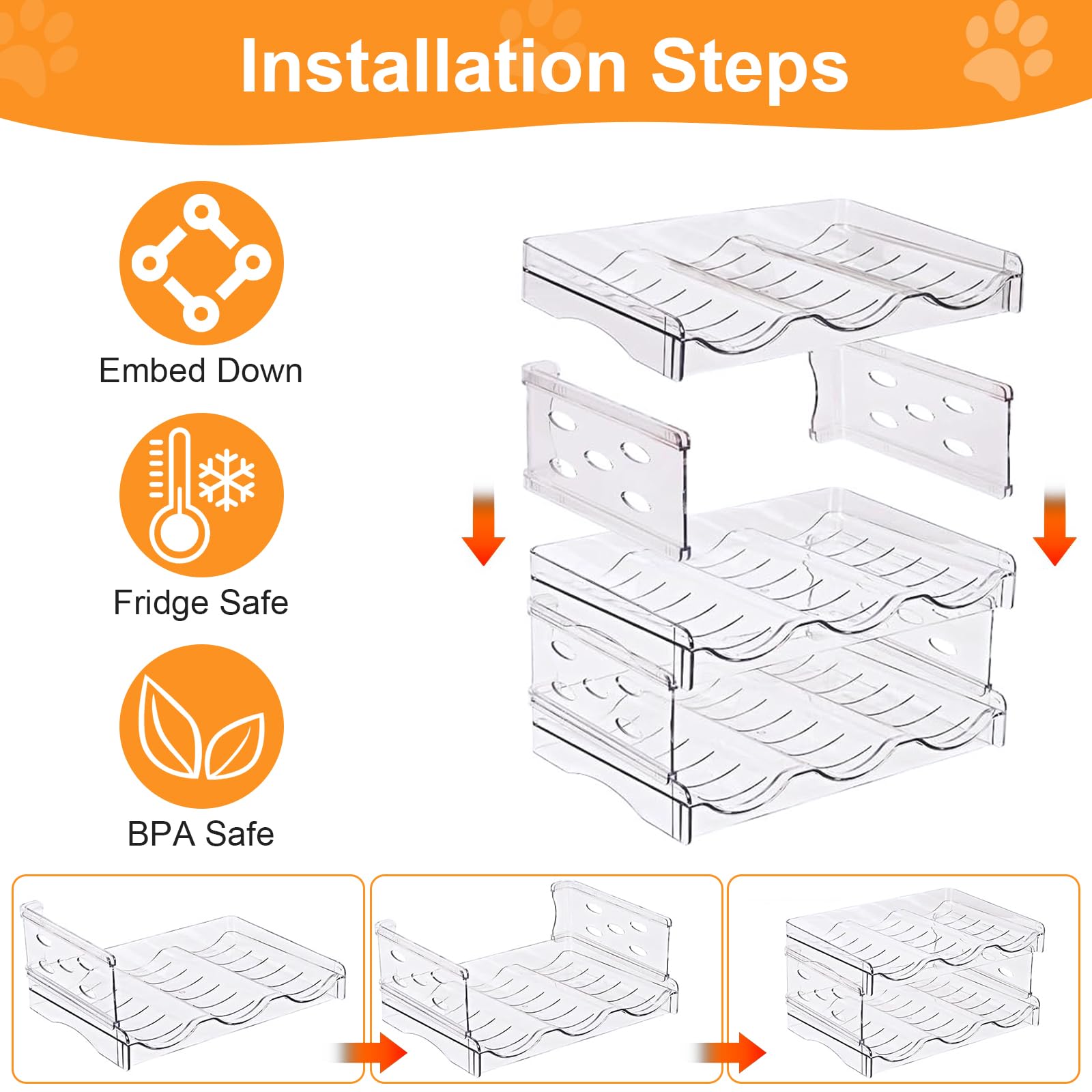 Organizador de Alimentos para Gatos, Organizador de Latas de Comida para Gatos para Despensa Estante de Almacenamiento de Alimentos Húmedos para Nevera, Armario, Cocina (3 Capas)