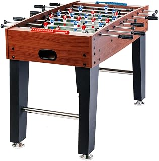 Bandito Futbolín Winever, futbolín para niños y adultos, futbolín estable, 25 kg, futbolín para principiantes, mesa de juego de fútbol, incluye pelotas, figuras robustas, color marrón