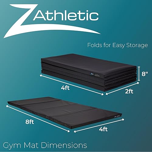 Miniatura 4 de Z Athletic Colchoneta plegable para gimnasia y acrobacia, 4 pies x 8 pies x 2 pulgadas