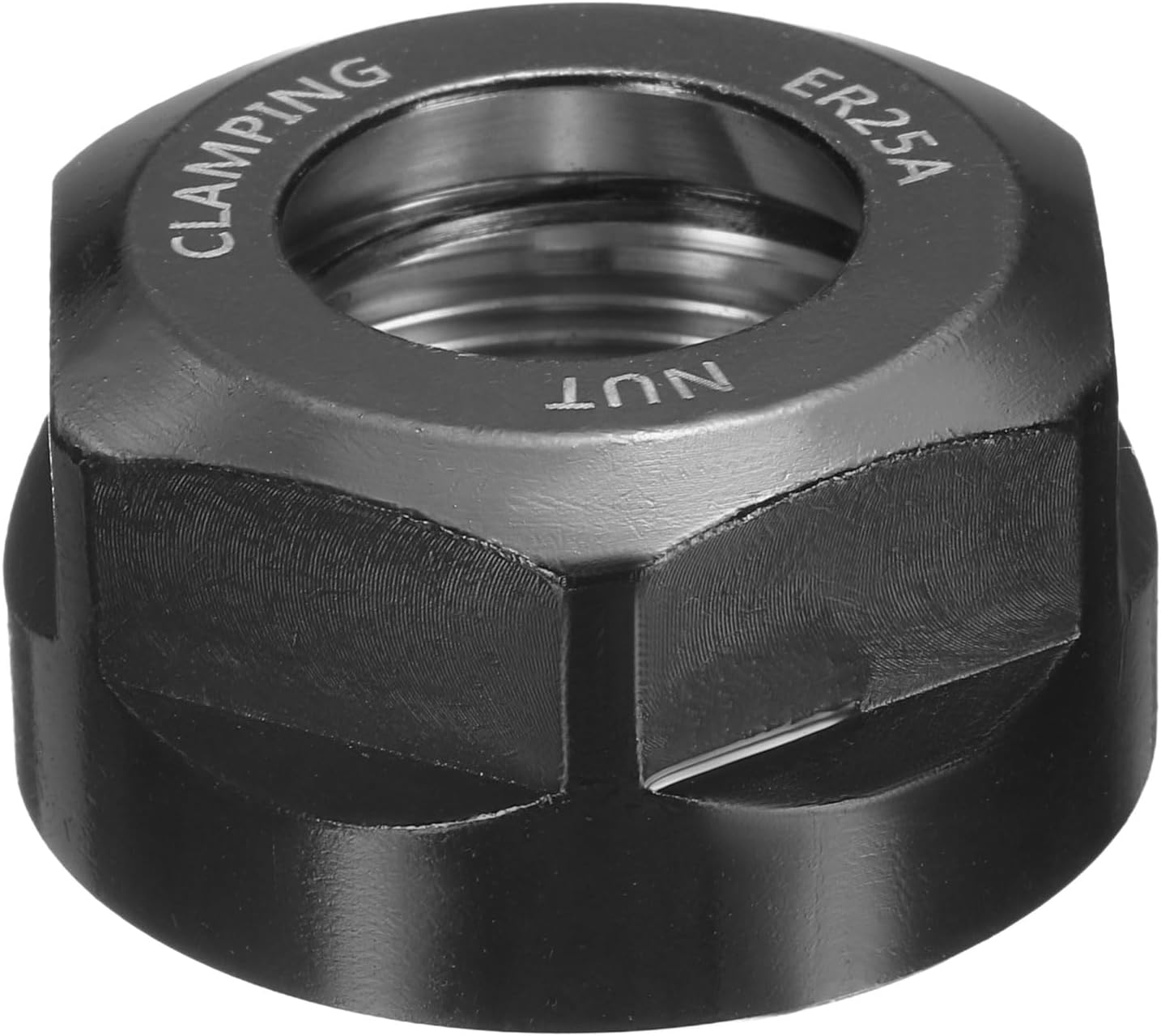 HARFINGTON ER25-A(M32) Type Collet Clamping Nut with Dynamic Balance Holes 40Cr Alloy Steel for CNC Machine Chuck Lathe Milling Tools Holder, Black