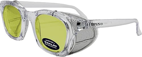 TITUS G12 - Gafas de seguridad de estilo retro, suaves, plegables, de malla de acero inoxidable