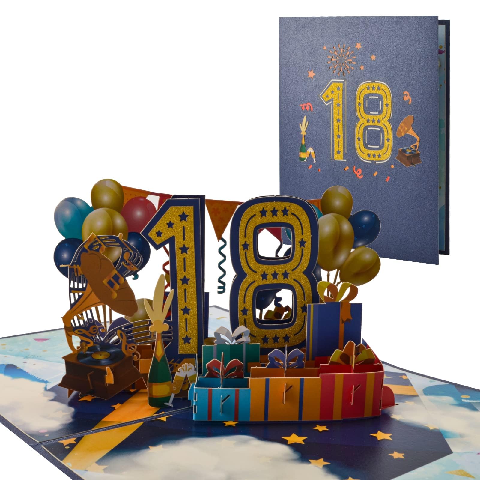 Biglietto Auguri 18 Anni Biglietto Auguri Compleanno 3D con Busta e Bi