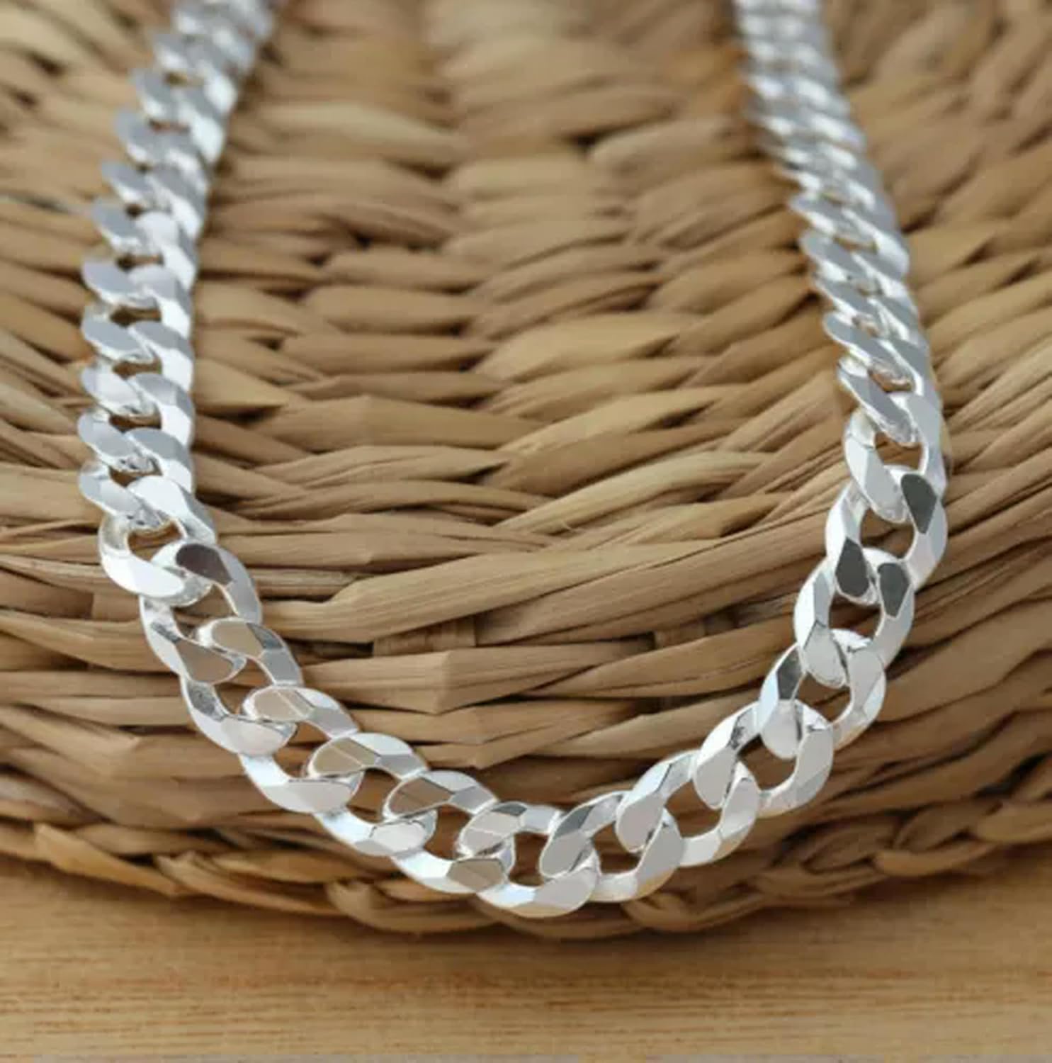925 Silver 6mm Curb Bracelet Italian Made Various Length UK ed-7.5 Inch (19cm)