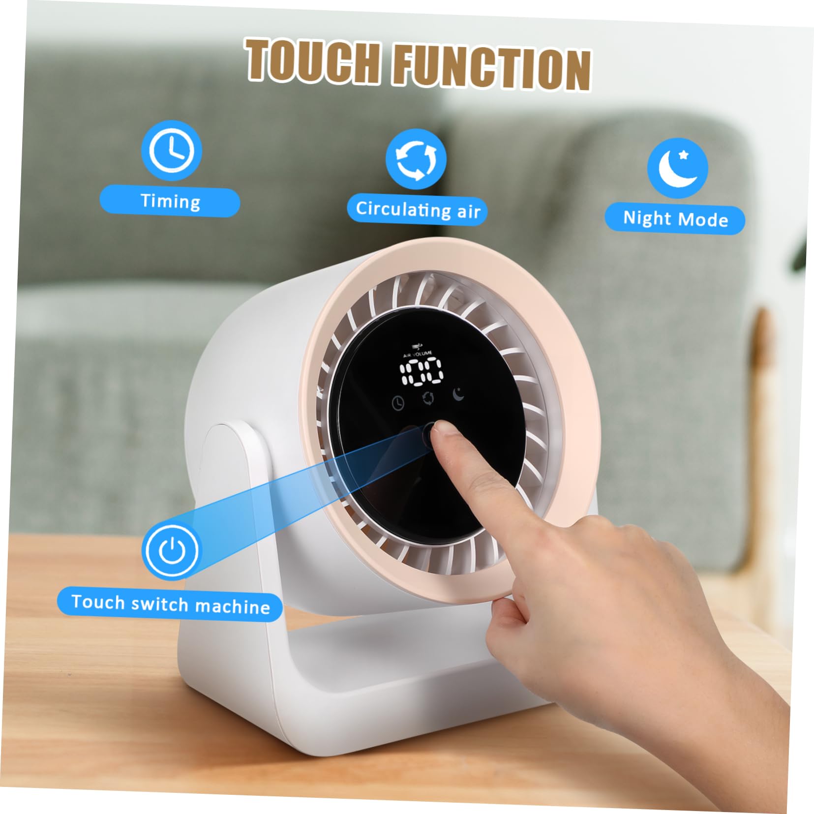 Sosoport Ventilador de Mesa Recargable por USB Ventilador Portátil de Alta Velocidad Oficina el Hogar o Viajes Enfriador de Aire de Escritorio