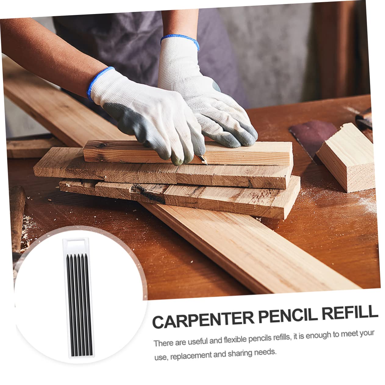 TEHAUX 72piezas Recargas De Lápiz Mecánico Para Carpintería Grafito Negro Para Marcas Superficies Rugosas y Profundas
