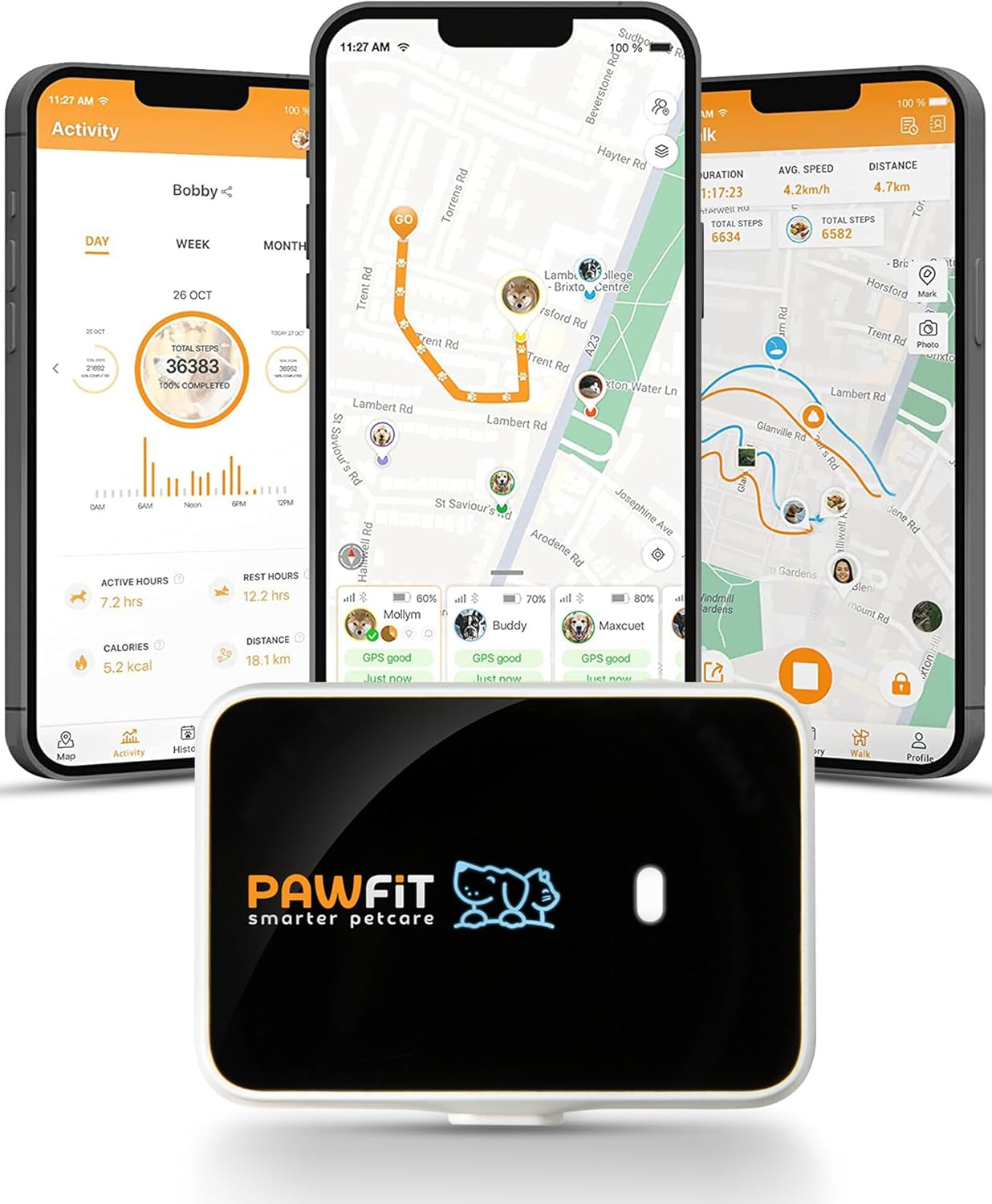 Pawfit 2 Pet GPS Tracker & Activity Monitor, Fully Waterproof GPS