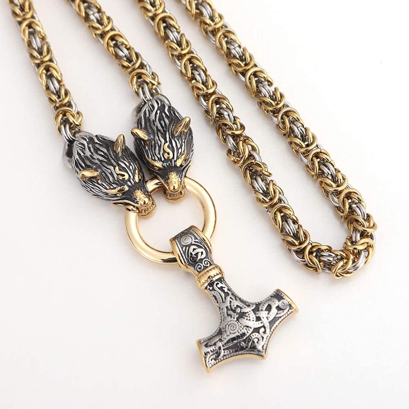 Collana Con Ciondolo A Forma Di Martello Di Thor Alla Moda Prepotente In Acciaio Inossidabile Per Uomo E Donna, Regalo Di Gioielli Per Motociclisti Punk - Foto 7