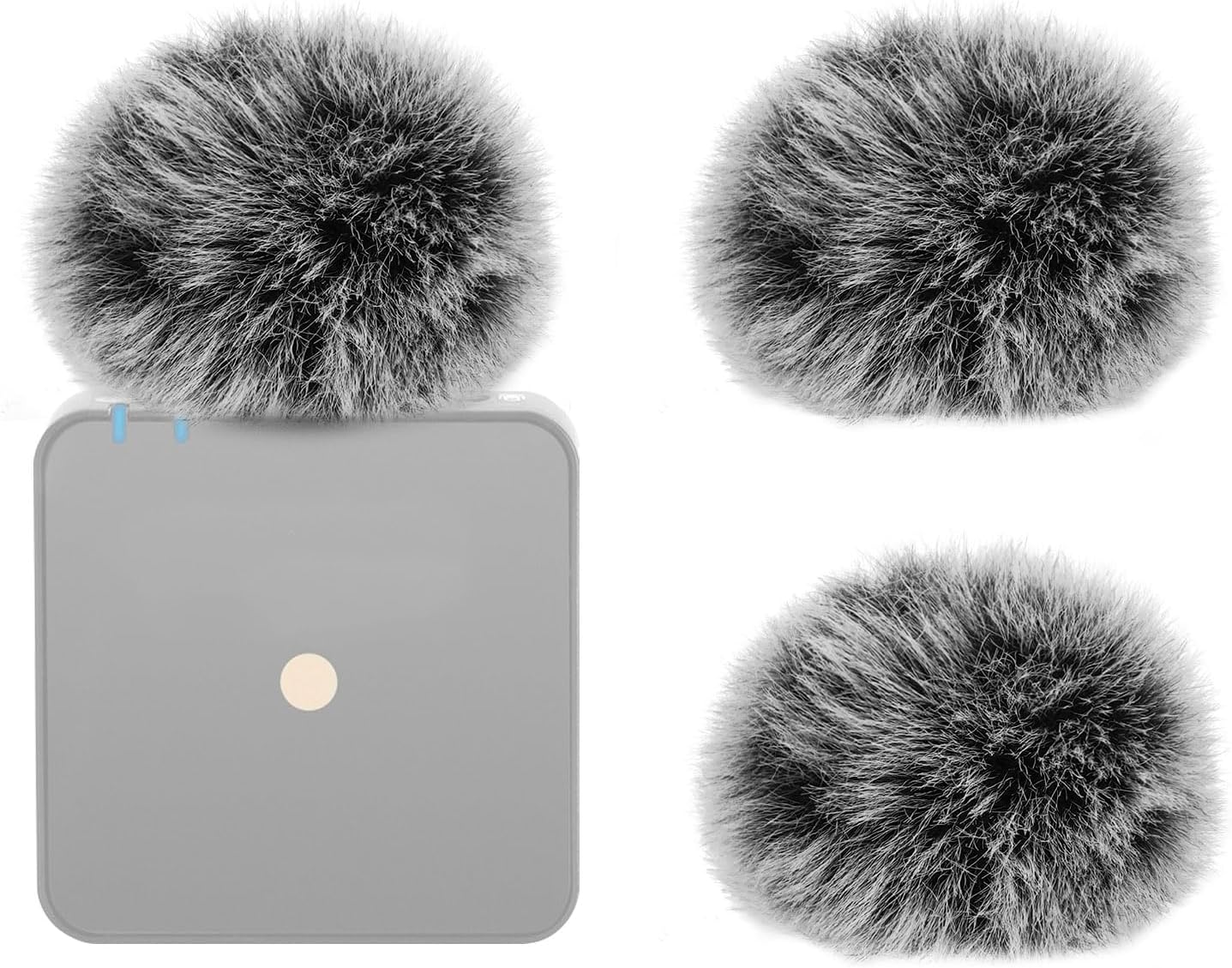 Geekria for Creators Furry Windscreen Compatible with Rode Wireless GO, Mic DeadCat Wind Cover Muff, Fluff Cover Windshield, Wind Noise Reduction (Grey / 3 Pack)