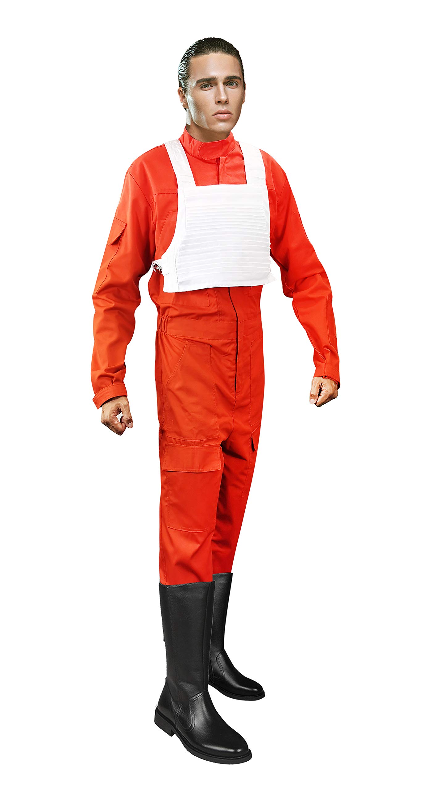 OEM X-wing Rebel Fighter Pilot Orange Jumpsuit + White Flak Vest Traje de Star Wars