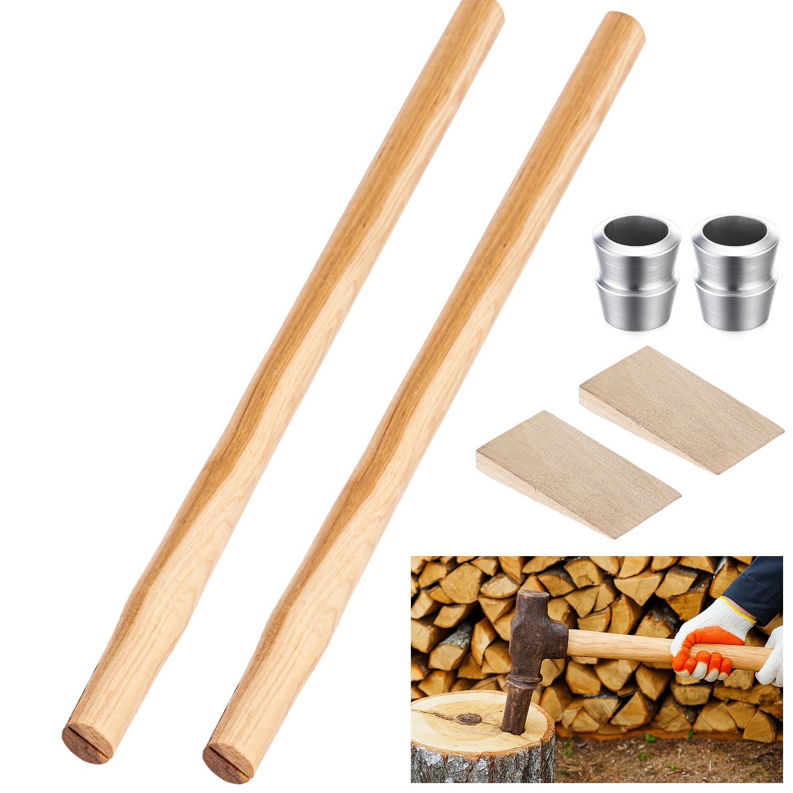 Manche de marteau de traîneau hickory Yalikop 91,4 cm : la robustesse du bois premium
