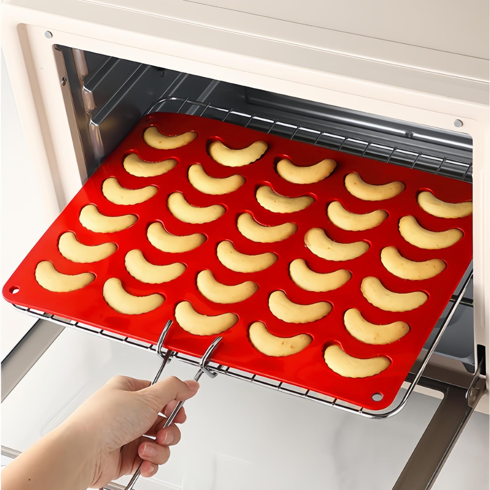 Stampo In Silicone Per Croissant E Ciambelle: 8 Cavità, 5 Forme Diverse, Antiaderente, Resistente Da -40°C A 230°C, Colore Casuale